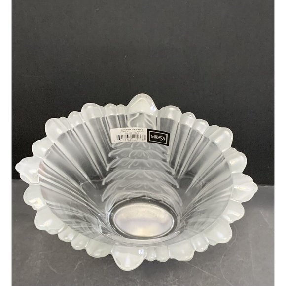 Mikasa Glass Holiday Vase Christmas Tree Winter Dreams Frosted 8 Inch Gift - Picture 6 of 9